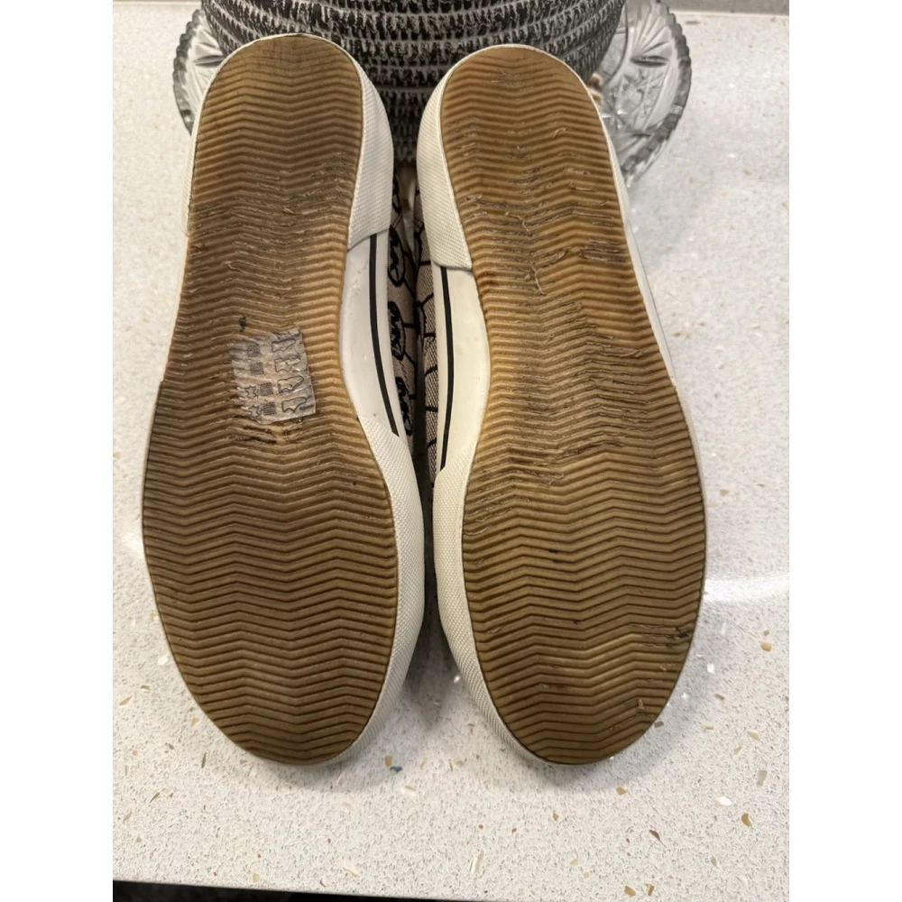 Michael Kors Women Sneakers Black /Tan Monogram Logo Size 8